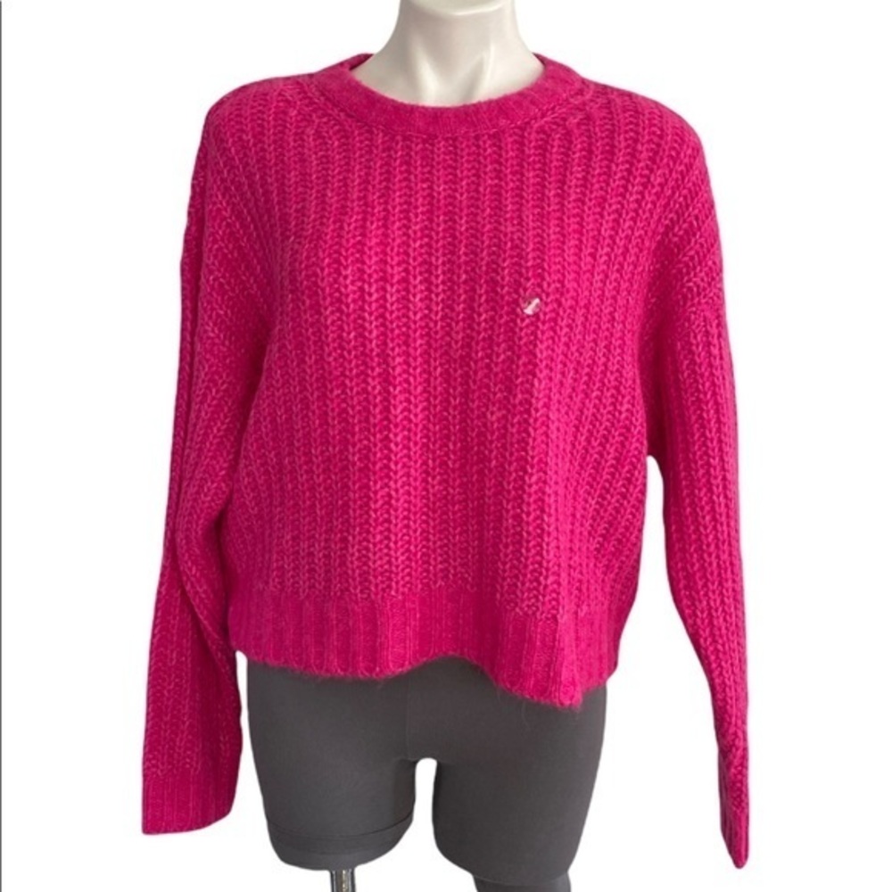 American Eagle Pink Knit Crewneck Sweater Medium